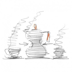 Cafeteira para Café Expresso 70ml - Pulcina Cinza E Preto - Alessi