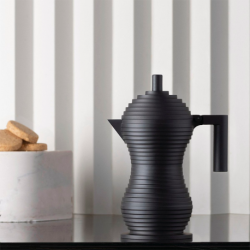 Cafeteira para Café Expresso 70ml - Pulcina Cinza E Preto - Alessi