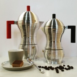 Cafeteira para Café Expresso 70ml - Pulcina Cinza E Preto - Alessi
