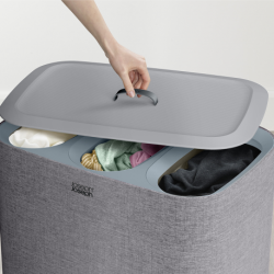 Cesto para Roupa Tripartido 90L Cru - Tota Trio - Joseph Joseph