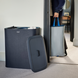 Cesto para Roupa Tripartido 90L Cru - Tota Trio - Joseph Joseph