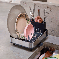 Compact Dish Drainer - Extend Slim Steel | Joseph Joseph