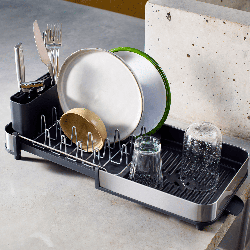 Compact Dish Drainer - Extend Slim Steel | Joseph Joseph