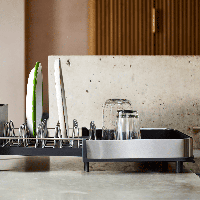 Compact Dish Drainer - Extend Slim Steel | Joseph Joseph