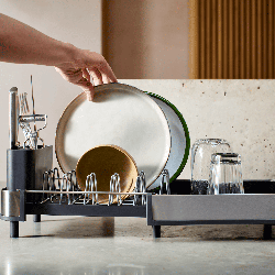 Compact Dish Drainer - Extend Slim Steel | Joseph Joseph