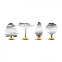 Lot de 4 marque-places assortis – BarkPlace Tree en acier – Alessi