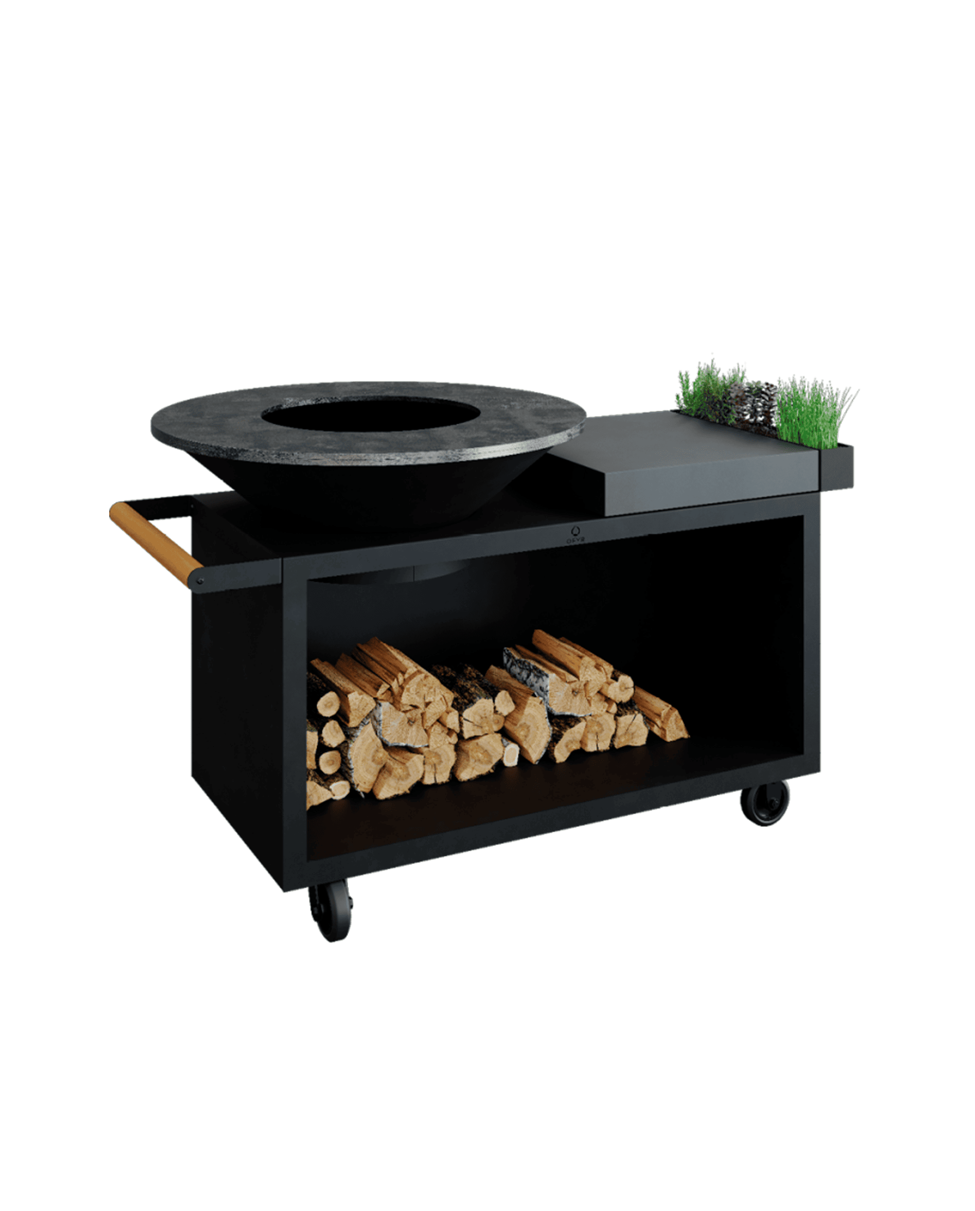 Îlot barbecue à bois noir - 100 PRO - OFYR