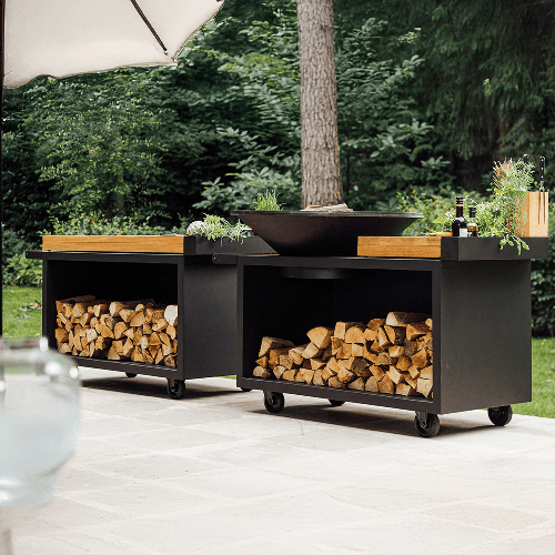 Black Wood-Fired Barbecue Island – 100 PRO – OFYR