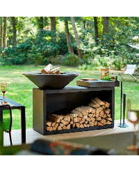 Ilha Barbecue a Lenha Preto - 100 PRO - OFYR