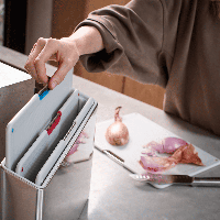 Set of 4 Cutting Boards with Stainless Steel Case - Folio Steel - Joseph Joseph