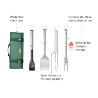 Conjunto de 4 Utensílios Churrasco com Estojo – Inox – Grillout – Joseph Joseph