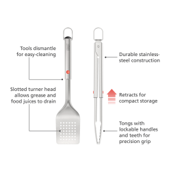 Conjunto de Pinça e Espátula Churrasco – Inox – Grillout – Joseph Joseph