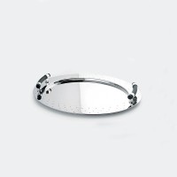 Tabuleiro Oval com Pegas 58cm – Inox e Preto – Alessi