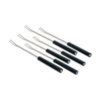 Conjunto de 6 Garfos para Fondue Bourguignonne – Prateado e Preto – Mami – Alessi