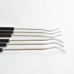 Conjunto de 6 Garfos para Fondue Bourguignonne – Prateado e Preto – Mami – Alessi