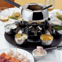 Conjunto de 6 Garfos para Fondue Bourguignonne – Prateado e Preto – Mami – Alessi