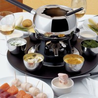 Conjunto de 6 Garfos para Fondue Bourguignonne – Prateado e Preto – Mami – Alessi