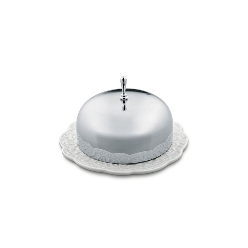 Manteigueira 12cm – Inox e Branco – Dressed – Alessi