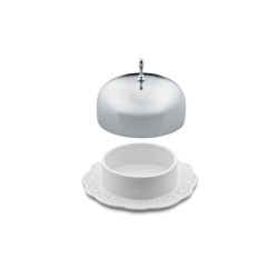Manteigueira 12cm – Inox e Branco – Dressed – Alessi