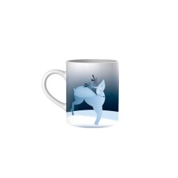 Caneca Pai Natal e Renas – Azul – da coleção Blue Christmas – A Di Alessi