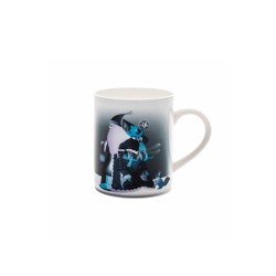 Caneca Pai Natal e Renas – Azul – da coleção Blue Christmas – A Di Alessi