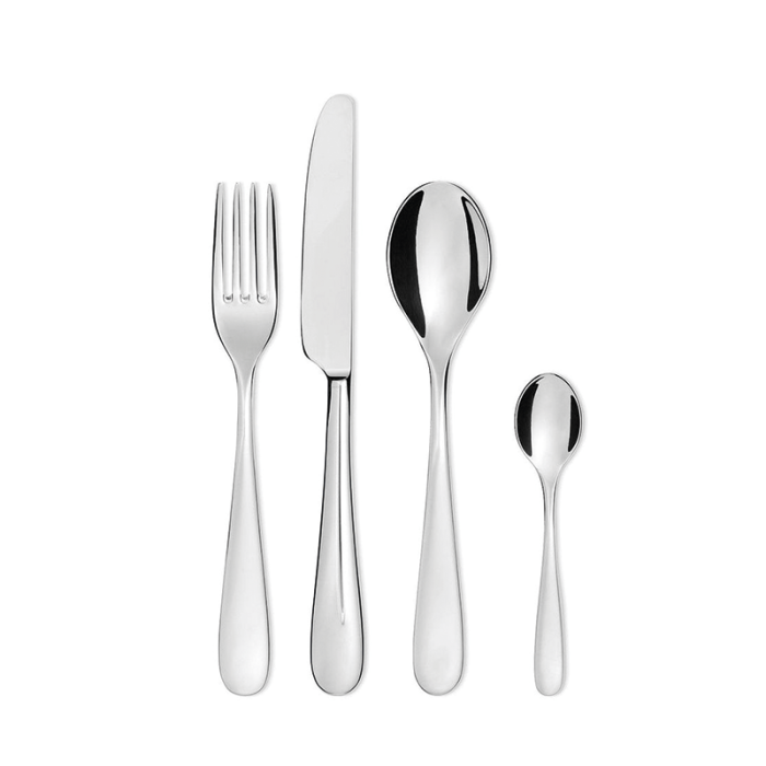 Faqueiro de 4 Peças – Prateado – Nuovo Milano – Alessi