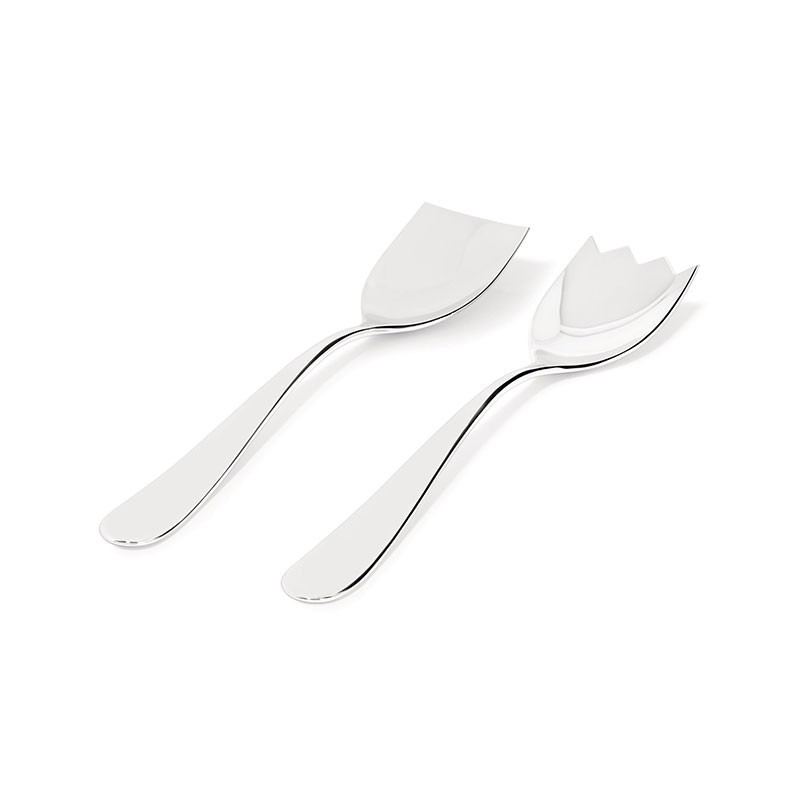 Talheres de Servir Salada – Prateado – Nuovo Milano – Alessi
