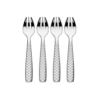 Conjunto de 4 Garfos para Ostras e Moluscos – Prateado – Colombina Fish – Alessi