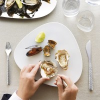 Conjunto de 4 Garfos para Ostras e Moluscos – Prateado – Colombina Fish – Alessi