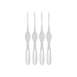 Conjunto de 4 Garfos para Marisco – Prateado – Colombina Fish – Alessi