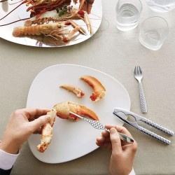Conjunto de 4 Garfos para Marisco – Prateado – Colombina Fish – Alessi