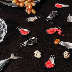 Conjunto de 4 Talheres Multiusos – Prateado – Moscardino – Alessi