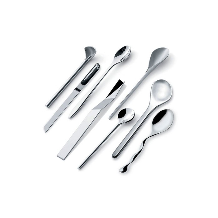 Conjunto de 8 Colheres para Café – Prateado – Il caffè/tè – Officina Alessi