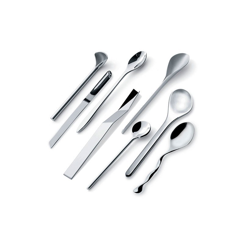 Conjunto de 8 Colheres para Café – Prateado – Il caffè/tè – Officina Alessi