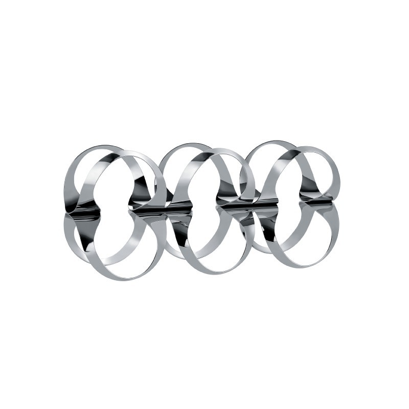 Garrafeira para 6 Garrafas – Prata – Ribbon – Officina Alessi