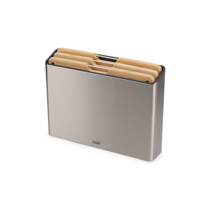 Conjunto de 3 Tábuas de Corte – Bamboo – Folio Steel – Joseph Joseph