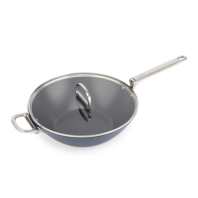 Wok Antiaderente com Tampa 32cm – Space – Joseph Joseph