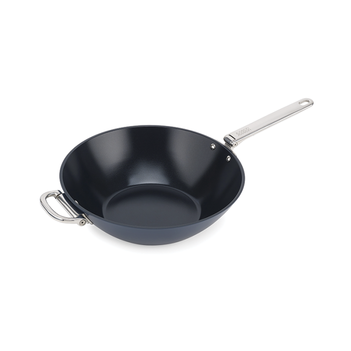 Wok com Tampa e Pega Dobrável 32cm – Azul – Space – Joseph Joseph