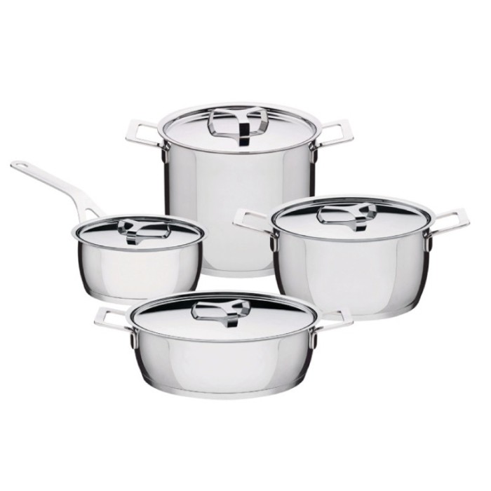 Conjunto de 7 Peças – Prateado – Pot And Pans – A Di Alessi