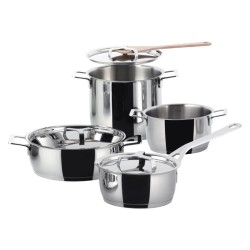 Conjunto de 7 Peças – Prateado – Pot And Pans – A Di Alessi
