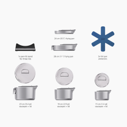 Trem de Cozinha de 5 Peças – Inox – Space Steel – Joseph Joseph