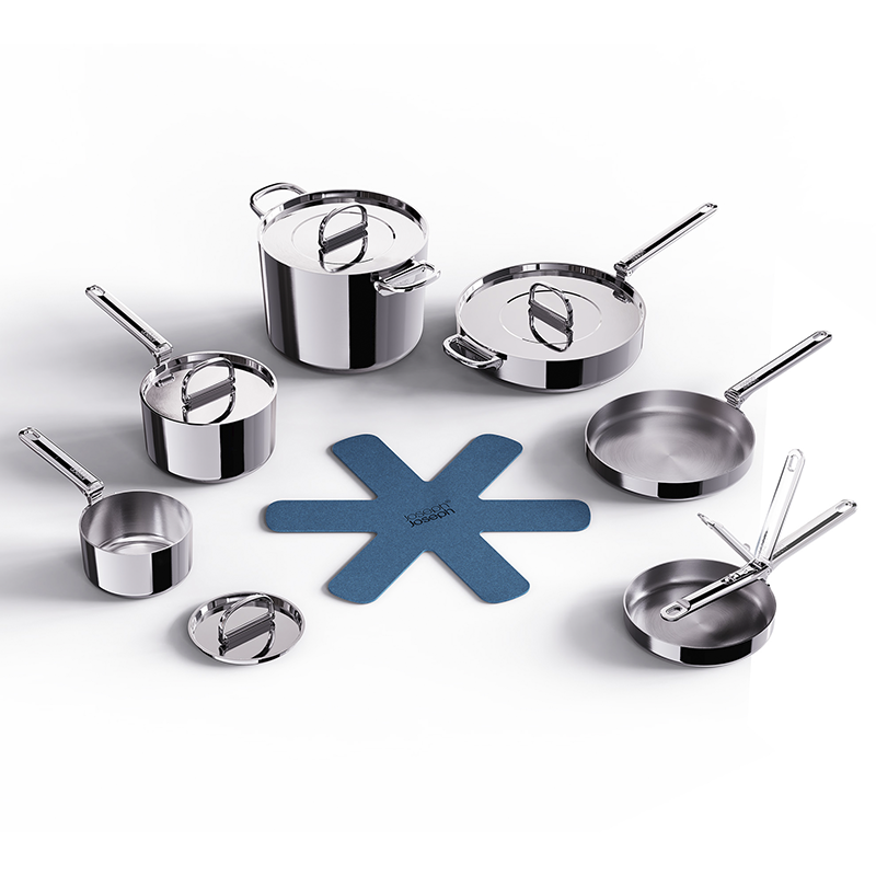 Trem de Cozinha de 6 Peças – Inox – Space Steel – Joseph Joseph