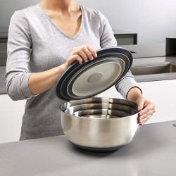 Conjunto de 4 Taças com Tampa – Inox – Nest Prep&Store 100 – Joseph Joseph