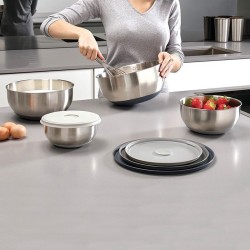 Conjunto de 4 Taças com Tampa – Inox – Nest Prep&Store 100 – Joseph Joseph