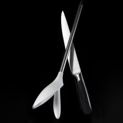 Afiador de Facas – Aço e Branco – Fioretto – Alessi
