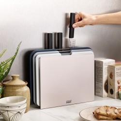 Conj. de Facas e Tábuas de Cortar – Cinza – Nest Boards Plus – Joseph Joseph