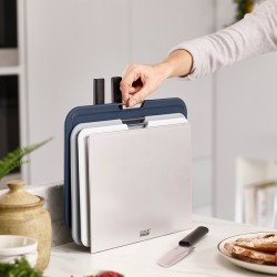 Conj. de Facas e Tábuas de Cortar – Cinza – Nest Boards Plus – Joseph Joseph