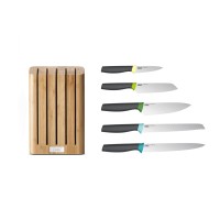 Bloco em Bambu com 5 Facas – Multicolorido – Elevate – Joseph Joseph