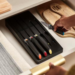 Conjunto de 5 Facas com Suporte para Gaveta – Preto – Elevate – Joseph Joseph