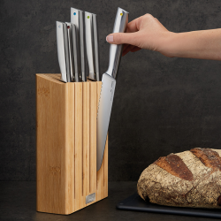 Conjunto de 5 Facas e Bloco Vertical – Steel Bamboo – Elevate – Joseph Joseph